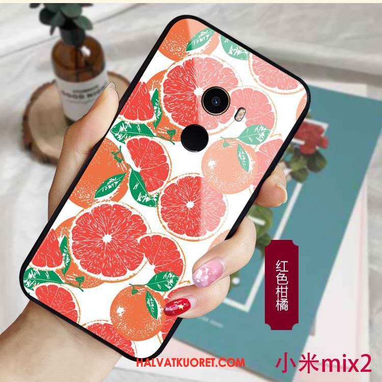 Xiaomi Mi Mix 2 Kuoret Punainen Mansikka Kotelo, Xiaomi Mi Mix 2 Kuori Suojaus Lasi Orange Beige