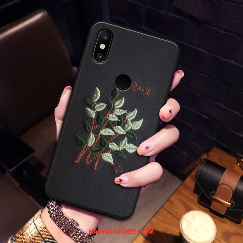 Xiaomi Mi Mix 2s Kuoret All Inclusive Silikoni Kirjonta, Xiaomi Mi Mix 2s Kuori Persoonallisuus Kukka Beige