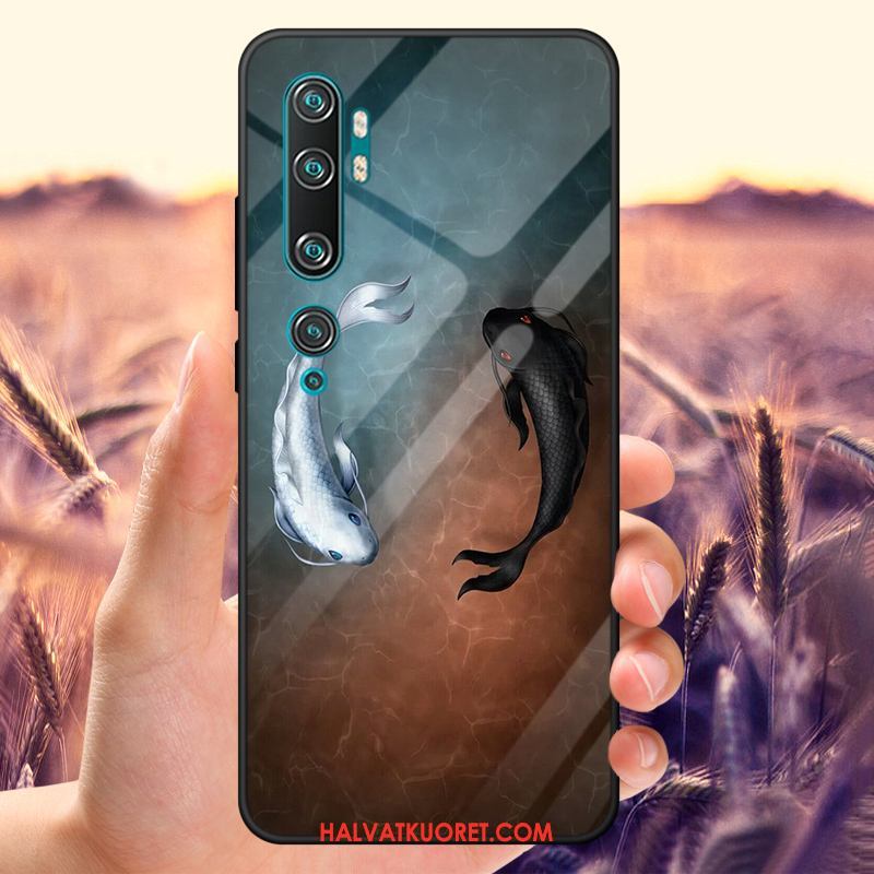 Xiaomi Mi Note 10 Kuoret Sarjakuva Tummansininen Peili, Xiaomi Mi Note 10 Kuori Muokata Beige