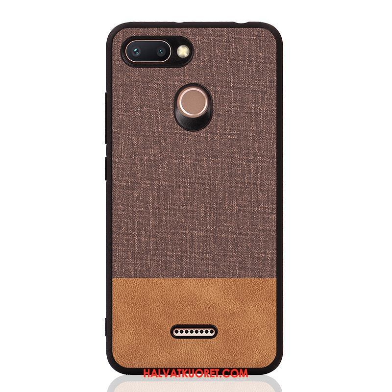 Xiaomi Redmi 6 Kuoret Persoonallisuus Murtumaton Pesty Suede, Xiaomi Redmi 6 Kuori Punainen Puhelimen Braun Beige