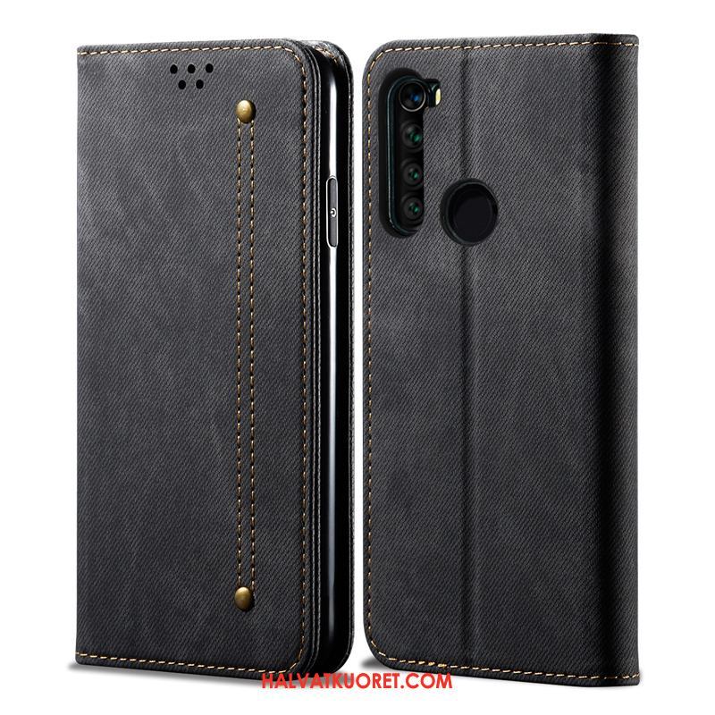 Xiaomi Redmi Note 8t Kuoret Murtumaton Suojaus, Xiaomi Redmi Note 8t Kuori Nahkakotelo Punainen Beige