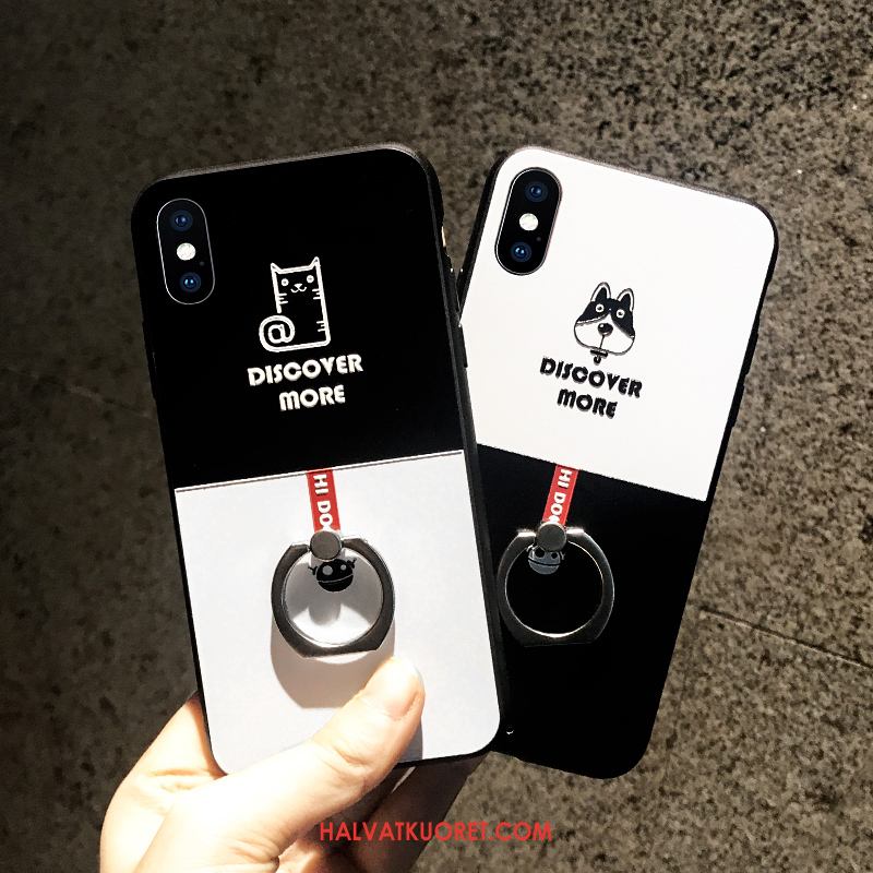 iPhone Xs Kuoret Murtumaton Pesty Suede Persoonallisuus, iPhone Xs Kuori Koira Kissa